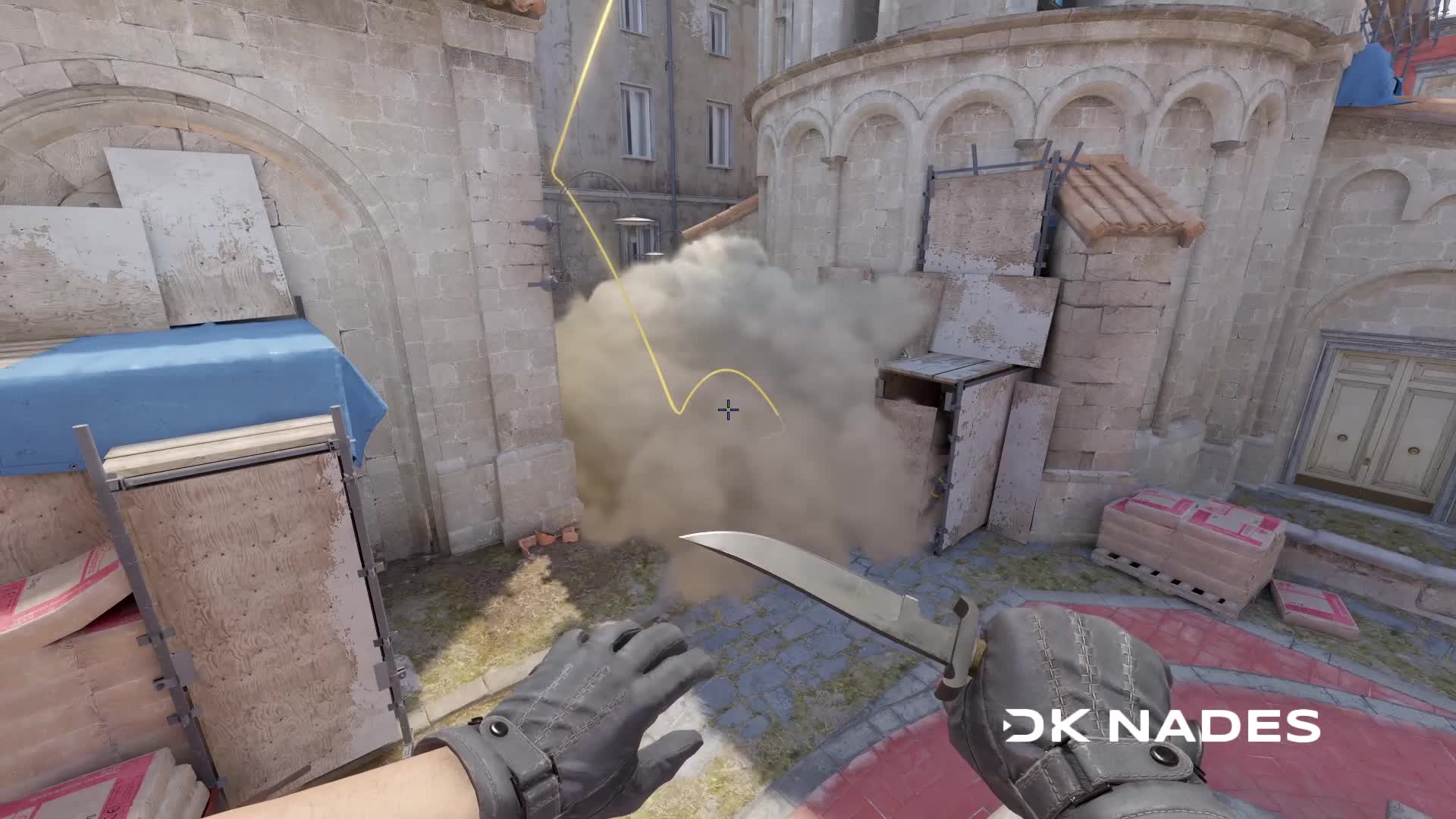 Coffins smoke from corner on the banana