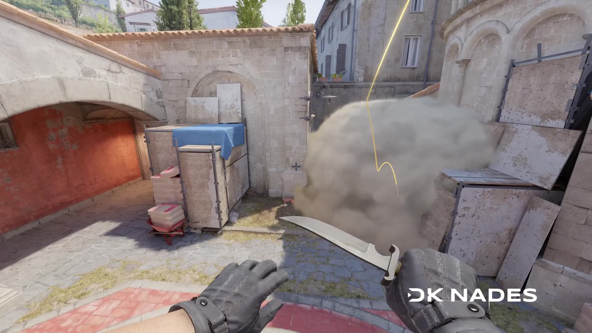 Coffins smoke from the banana wall