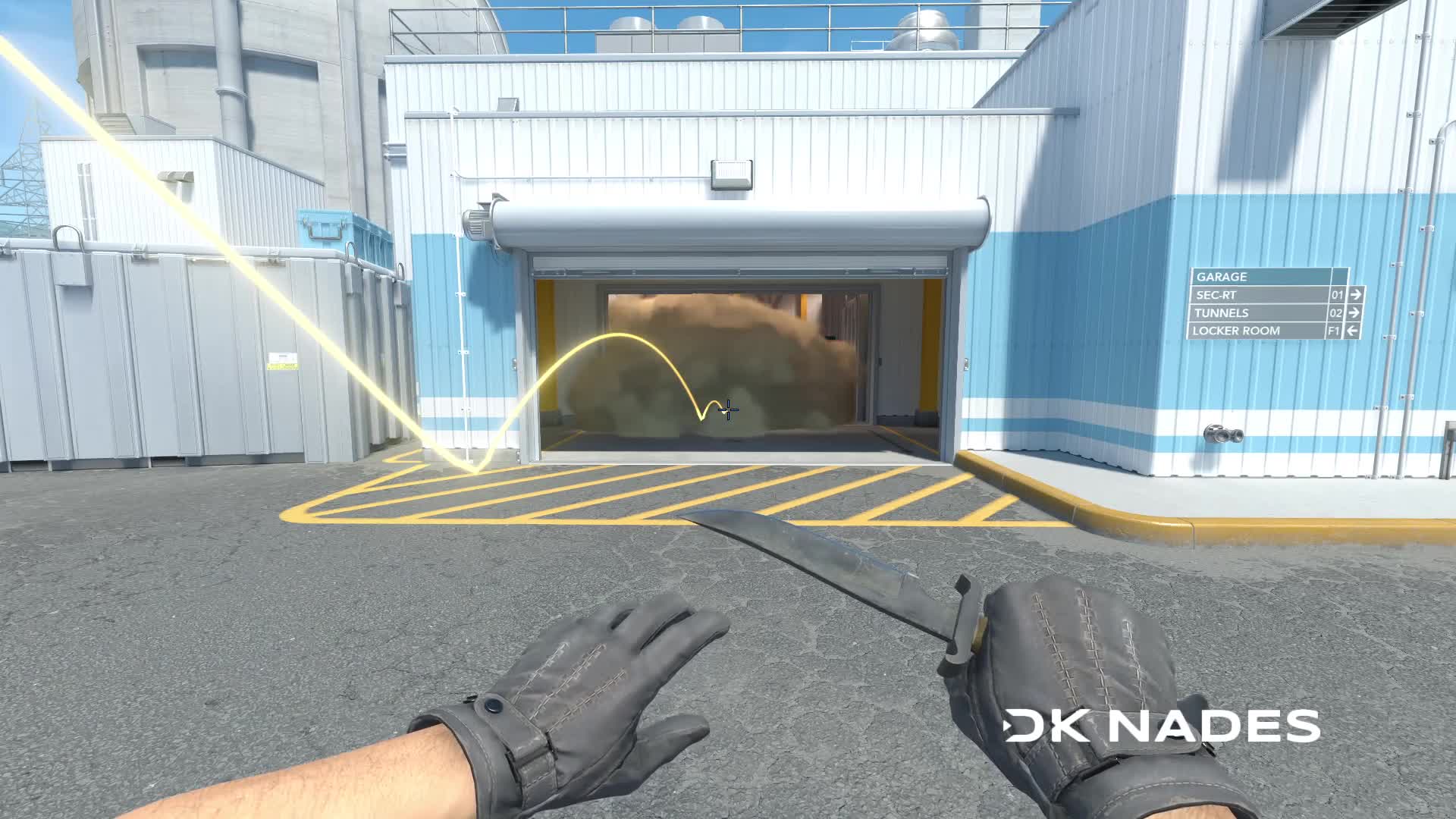 Garage smoke from outside T spawn