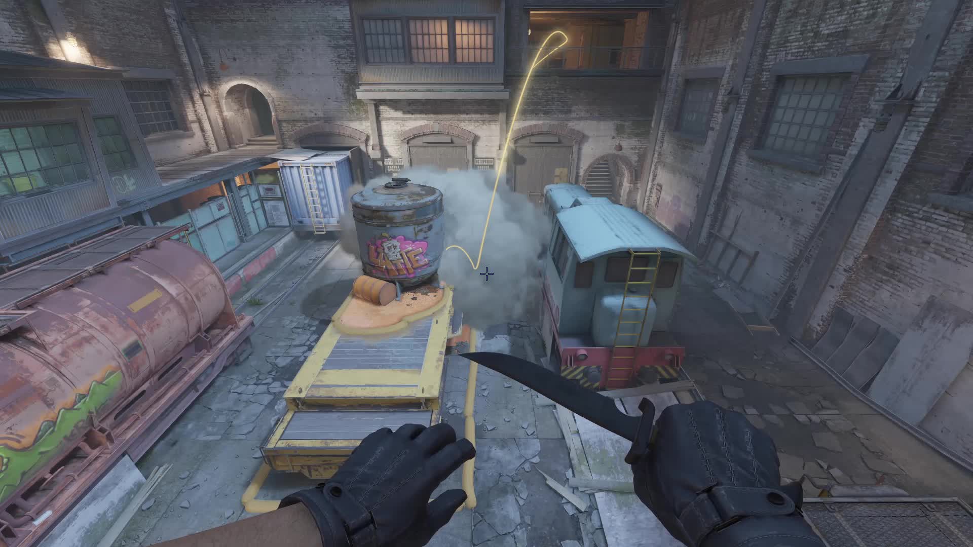 Left bomb smoke from Halls