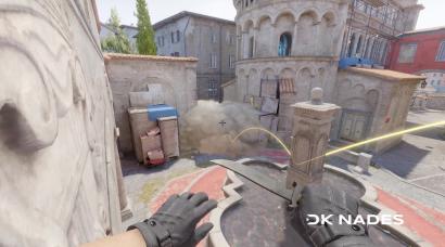 Coffins smoke from under the wall